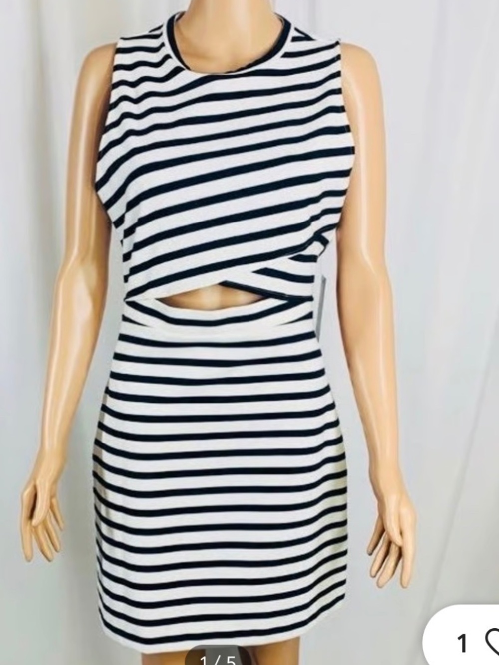 Express white and black striped bodycon dress